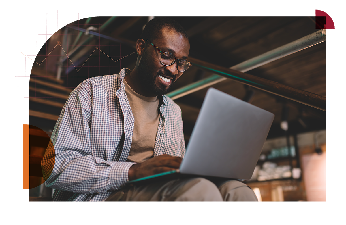 Person looking at a laptop